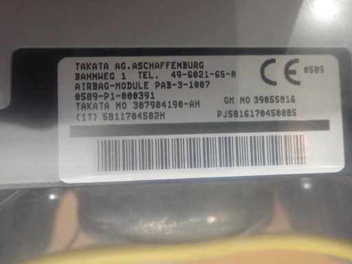 AIRBAG AIRBAG BEIFAHRERSEITE BEIFAHRERAIRBAG OPEL MERIVA B II 2010