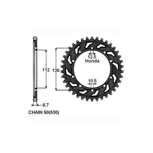 MF11269 - Задня Зірочка SUNSTAR SUNR1-5485-43
