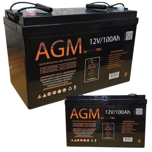 Techtru agm vrla акумуляторна батарея 12в 100ач