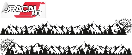 Наклейка на автомобіль тема ліс компас 40x320 см 951