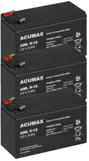 АККУМУЛЯТОРЫ TBC3 КОМПЛЕКТ АККУМУЛЯТОРОВ ДЛЯ ИБП APC EATON POWERWALKER 3x AML 9-12
