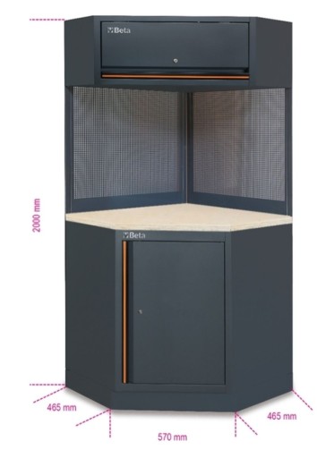 СВОБОДНО СТОЯЩИЙ УГЛОВОЙ МОДУЛЬ МЕБЕЛЬ BETA C45PRO C / W