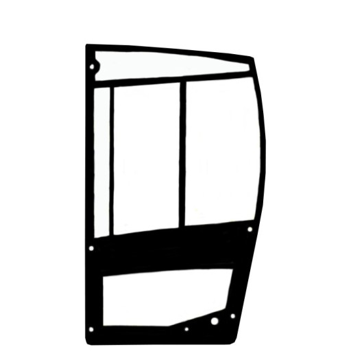 G3431 - СТЕКЛЯННАЯ ДВЕРЬ ЛЕВАЯ ШЕЛКОГРАФИЯ BOMAG BW214D-5 5571190