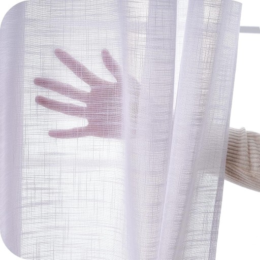 Topfinel Zasłony Zestaw 2szt 225 x 140cm Półprzezroczyste Białe Na Oczkach