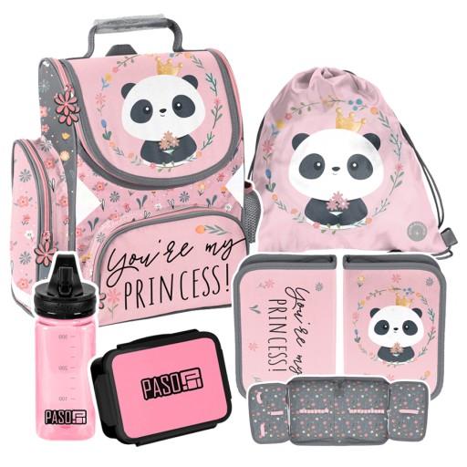 НАБІР PASO PANDA ШКІЛЬНИЙ РАНЦЕ ПЕНАЛ ПЛЯШКА ДЛЯ ВОДИ