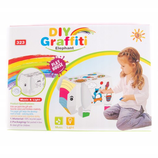 КАРТОННИЙ СЛОНЕНИК КАРТОННА РОЗМАЛЬВУВАННЯ ДЛЯ МАЛЮВАННЯ