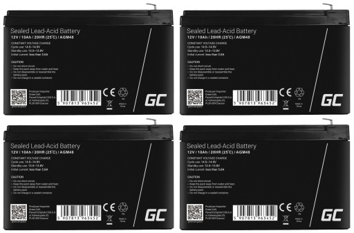 4x agm green cell 12v 24v 36v 48v 10ah необслуговувані автомобільні велосипеди ups сонячні панелі