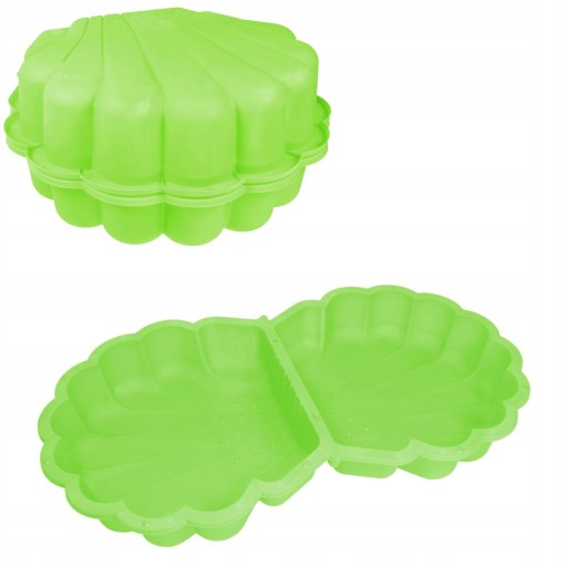 SANDBOX SHELL POOL 2IN1 GREEN COVER COIL