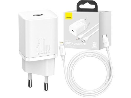 Biała Ładowarka sieciowa BASEUS Super Si 20W USB C