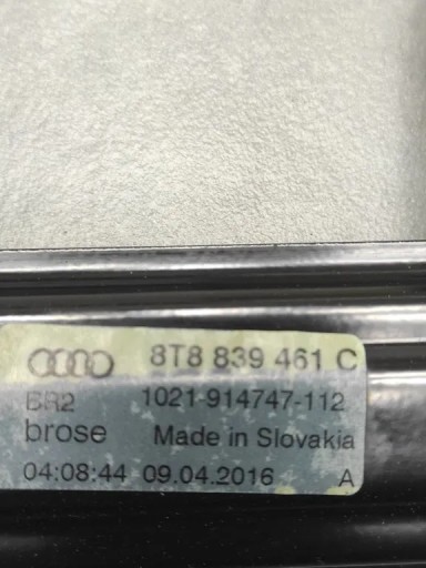 Audi A5 8T mechanism windows left rear part 8T8839461C