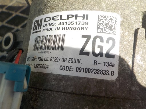 OPEL ASTRA J kompresor pumpa klimatizaci 13250604 ZG2