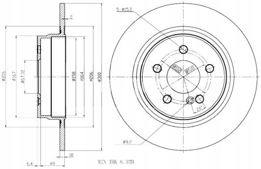 ДИСКИ ТОРМОЗНЫЕ HAM. 2 ШТУКИ MERCEDES T. W204 07- C200-300 MAX изображение 1