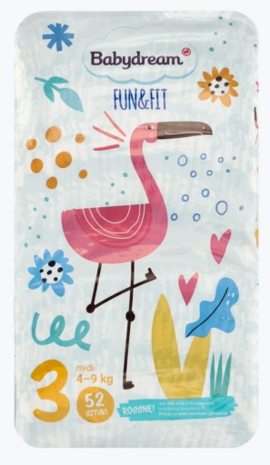 ПІДГУЗКИ BABYDREAM FUN FIT 3 MIDI 4-9 КГ 52 ШТ.