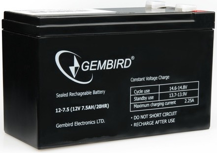 Акумулятор для джерела безперебійного живлення gembird bat-12v7.5ah