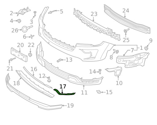 JB5Z17E810AA - БАМПЕР ПРАВЫЙ ХРОМ FORD EXPLORER 2018