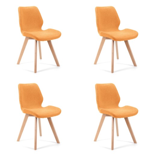 Čalouněná textilní židle SJ.0159 do obývacího pokoje 4 kusy Oranžová