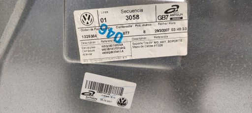 window regulator left front mechanism VW Polo 9N LIFT 3D