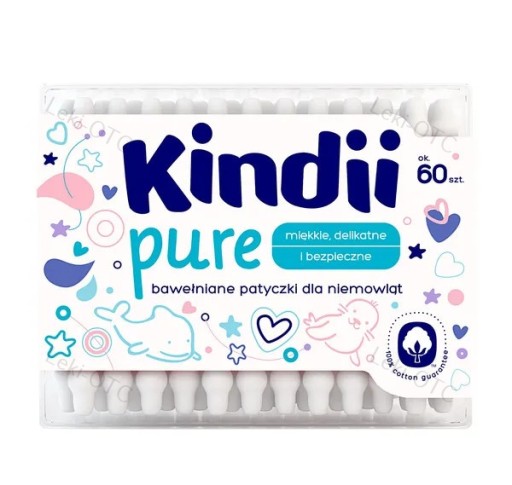 Ватні палички Kindii Pure 60 шт.