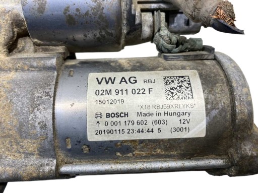 starter RAPID SPACEBACK 1.0 TSI 02M911022F 0001179602