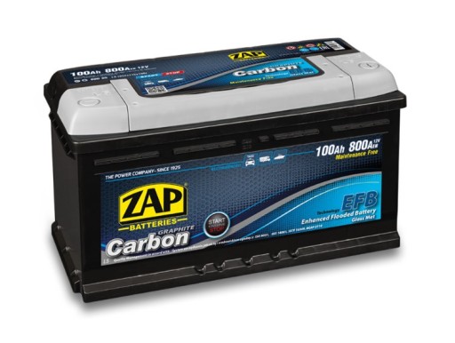 600 05 - Аккумулятор Zap Carbon EFB 12V 100AH 800A P + 60005