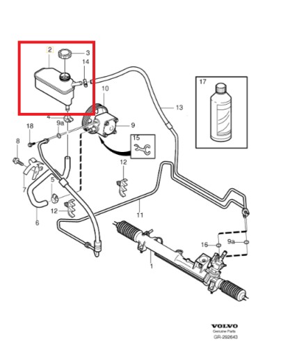 30665496 - Бачок гидроусилителя Volvo V70 и 99-00r