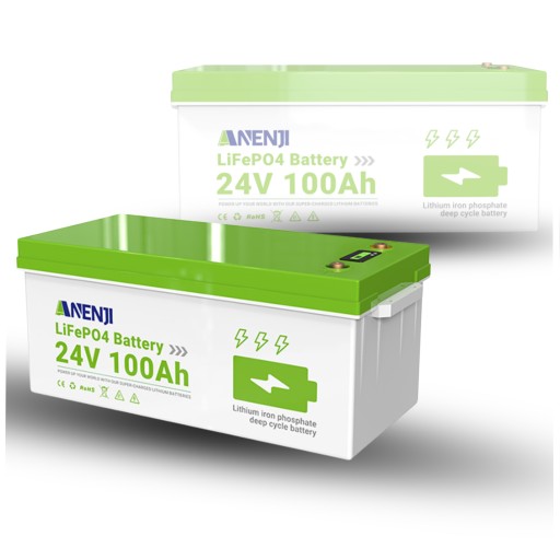 Аккумулятор anenji 24 в 100 ач lifepo4 2560 втч с автономным кемпером bms ppv