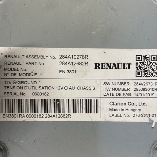 RENAULT CLIO V CAPTUR II MODULO RADIO 284A10278R