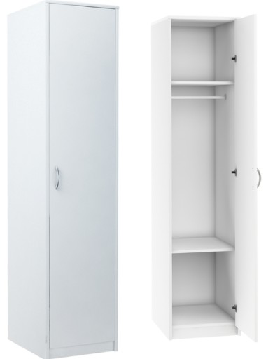 Шафа однодверна Меблі Бестселер Вікторія 45х193х55 см білий
