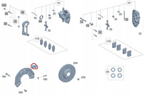 A0004213402 - Оригинальная крышка тормозного диска mercedes e-class/c-class