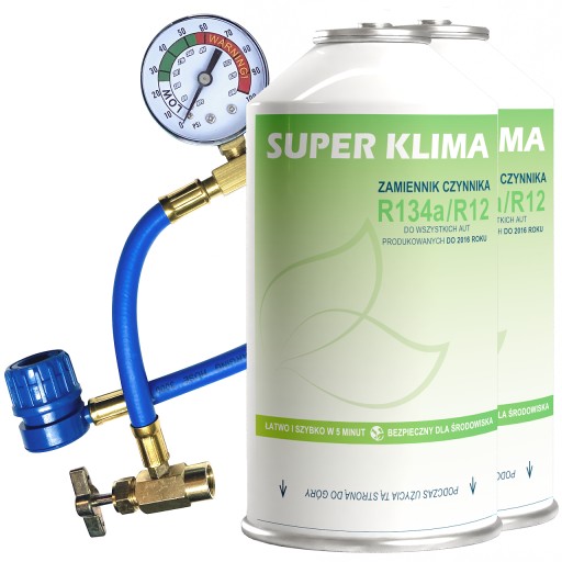 Комплект из 2 баллонов газа R134a с проводом для Клима