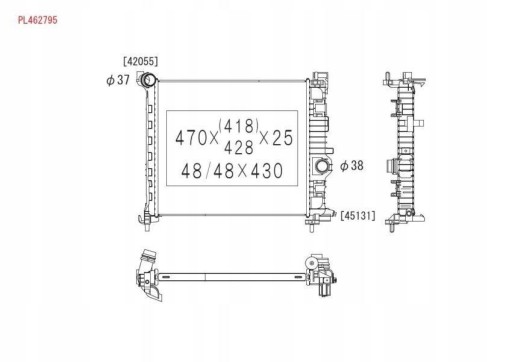KOYORAD PL462795 РАДІАТОР, ОХОЛОДЖЕННЯ ДВИГУНА