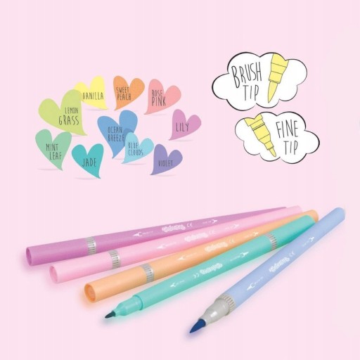 ДВУХСТОРОННИЕ ПАСТЕЛИ, ручки, фломастеры, фломастеры COLORINO 10 цветов