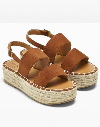 BONPRIX HNEDÉ SANDÁLE ESPADRILKY NA PLATFORME PRACKA 4ZV NH9__41