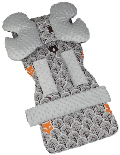 Двосторонній вкладиш для коляски + метелик + ремені