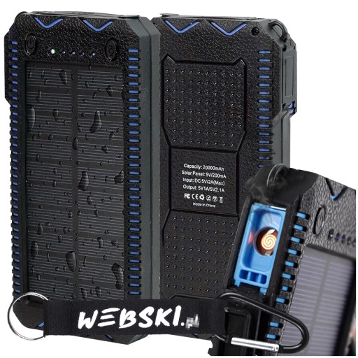 Водонепроникний зовнішній акумулятор 18000 маг з потужним світлодіодним ліхтариком