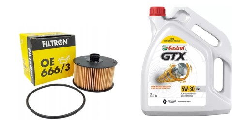 666/3 - CASTROL GTX RN17 5W30 5L. масляный фильтр RENAULT TCe