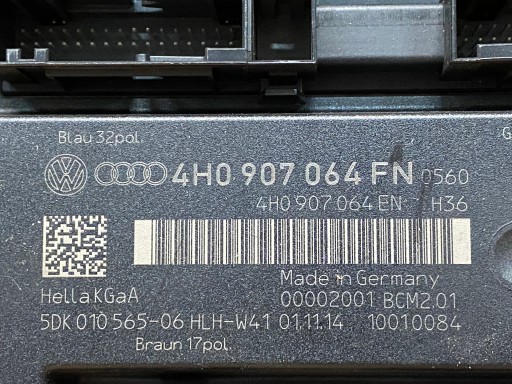 AUDI A6 A7 A8 comfort control unit BCM 4H0907064FN