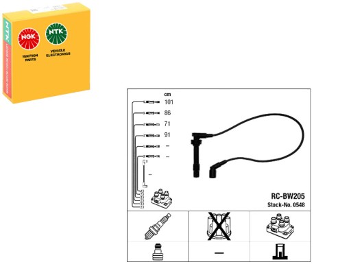 NGK548(iMOTO) - Комплект проводов зажигания bmw 3 (e36) z3 (e36) + комплект водителя №37