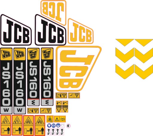 JCB JS160 В НАКЛЕЙКИ НАКЛЕЙКИ