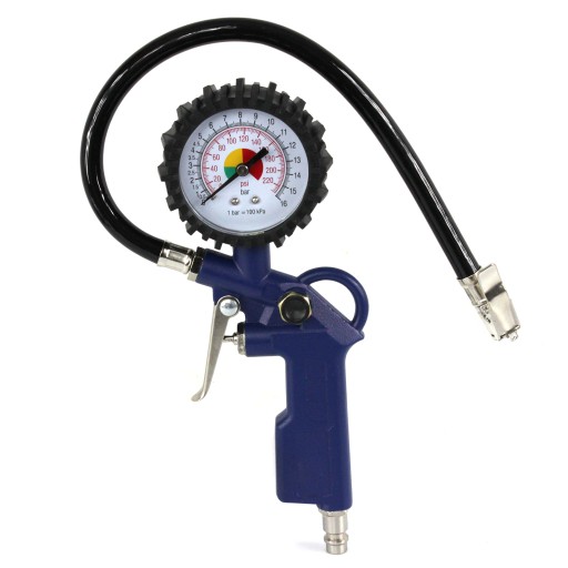 Колесный насосный пистолет с манометром 16 бар