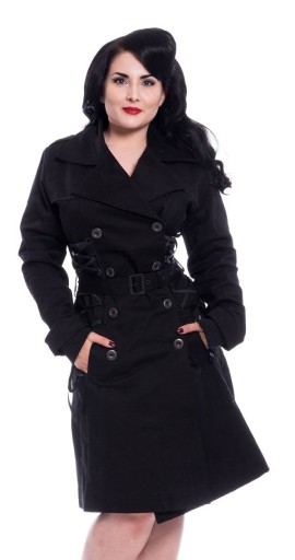 Gotický kabát s viazaním Ellen Coat S