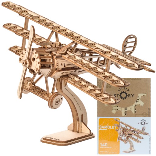 💸 HIT CENOWY! Puzzle 3D Drewniany Samolot Little Story – Rozwój i Zabawa w Super Cenie!