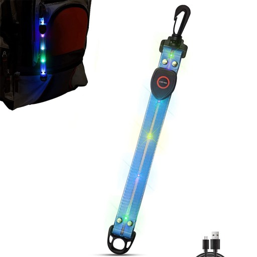 СТРІЧКА СВІТЛОДІОДНА З КАРАБІНОМ ВИДИМОСТЬ ВНОЧІ 2 ШТ