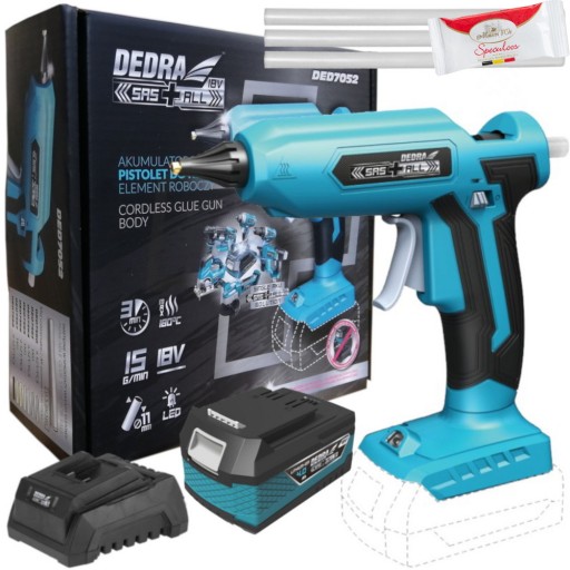 АККУМУЛЯТОРНЫЙ КЛЕВОЙ ПИСТОЛЕТ DED7052 + АККУМУЛЯТОР 4 Ач + LAD