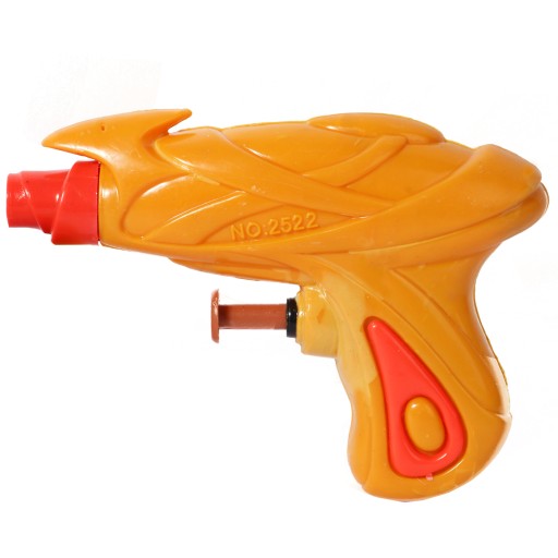 Mini vodná pištoľ žlto červená 11cm malá vodná pištoľ