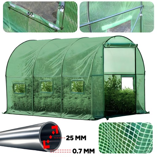 Tunel Foliowy Ogrodowy Szklarnia Foliak [6 m2] Rino [3x2x2m] Gruba Folia