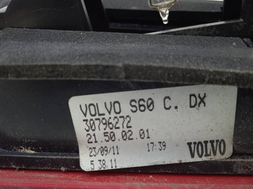 light rear part to the bonnet right sedan EU 30796272 Volvo S60 II (2010- )
