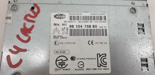 RADIO der Navigation citreon c4 cactus PEUGEOT 308 II T9 9810475880