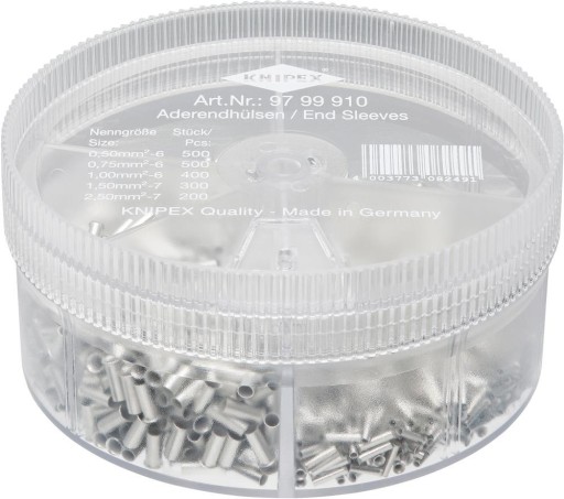 Ассортимент неизолированных кабельных втулок 0,5-2,