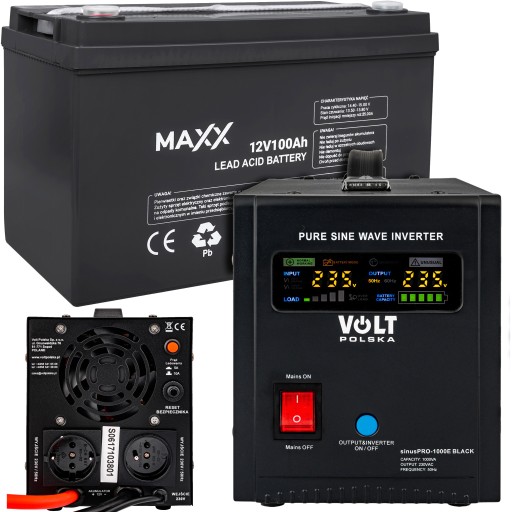 Джерело живлення sinus pro 1000e black + акумулятор 100ah